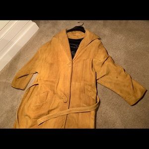 Calfskin suede coat